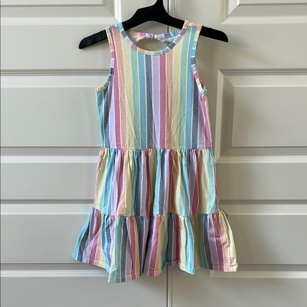 Rainbow Sleeveless Scoop Neck Sundress